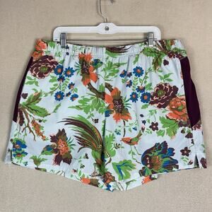 Without Walls Short Mens XL Multicolor Floral Athletic‎ Lined Zip Pocket Running